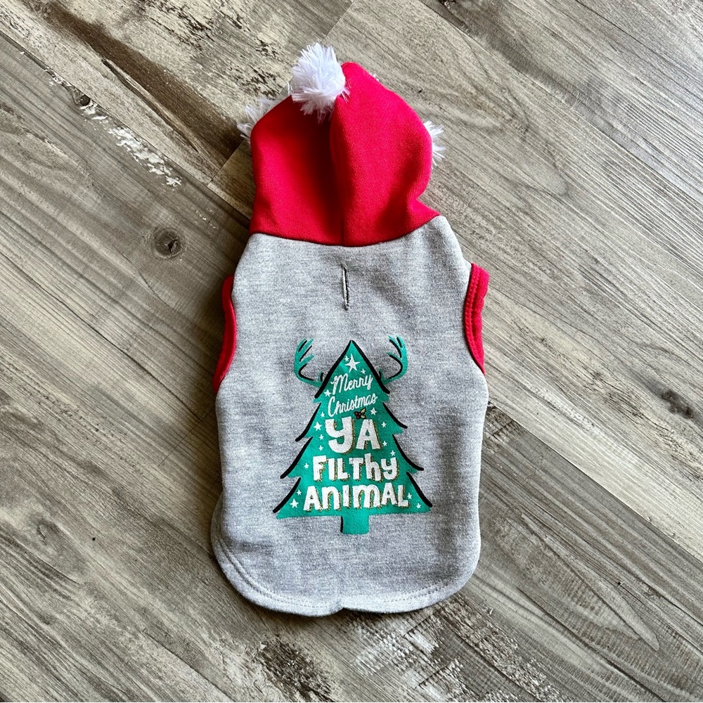‘Merry Christmas Ya Filthy Animal’ Pet Christmas Hoodie